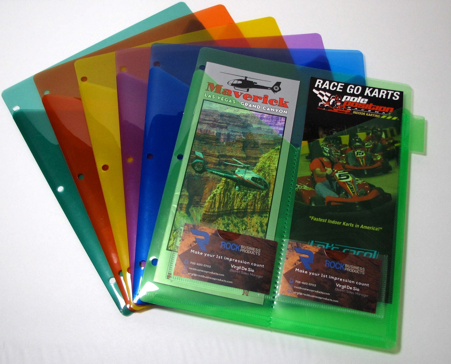 Brochure and Business Card Organizer, Office Supply,Plastic Brochure and Card Holder for a 3 Ring Binder, Organize Your Pamphlets and brochures