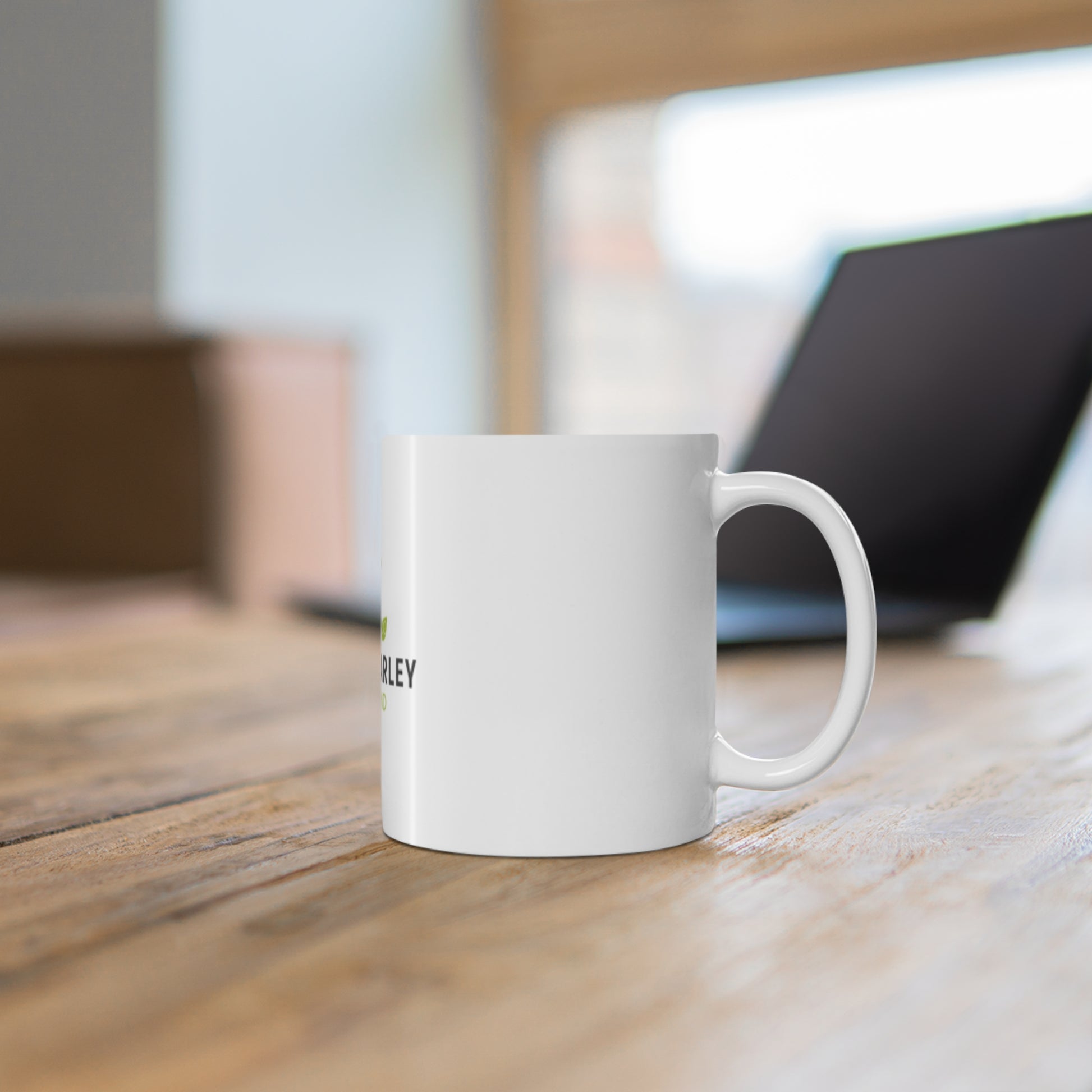 Organic Barley Logo Mug - 11oz Coffee Cup, Eco-Friendly Gift, Kitchen Decor, Tea Lover's Mug, Personalized Drinkware