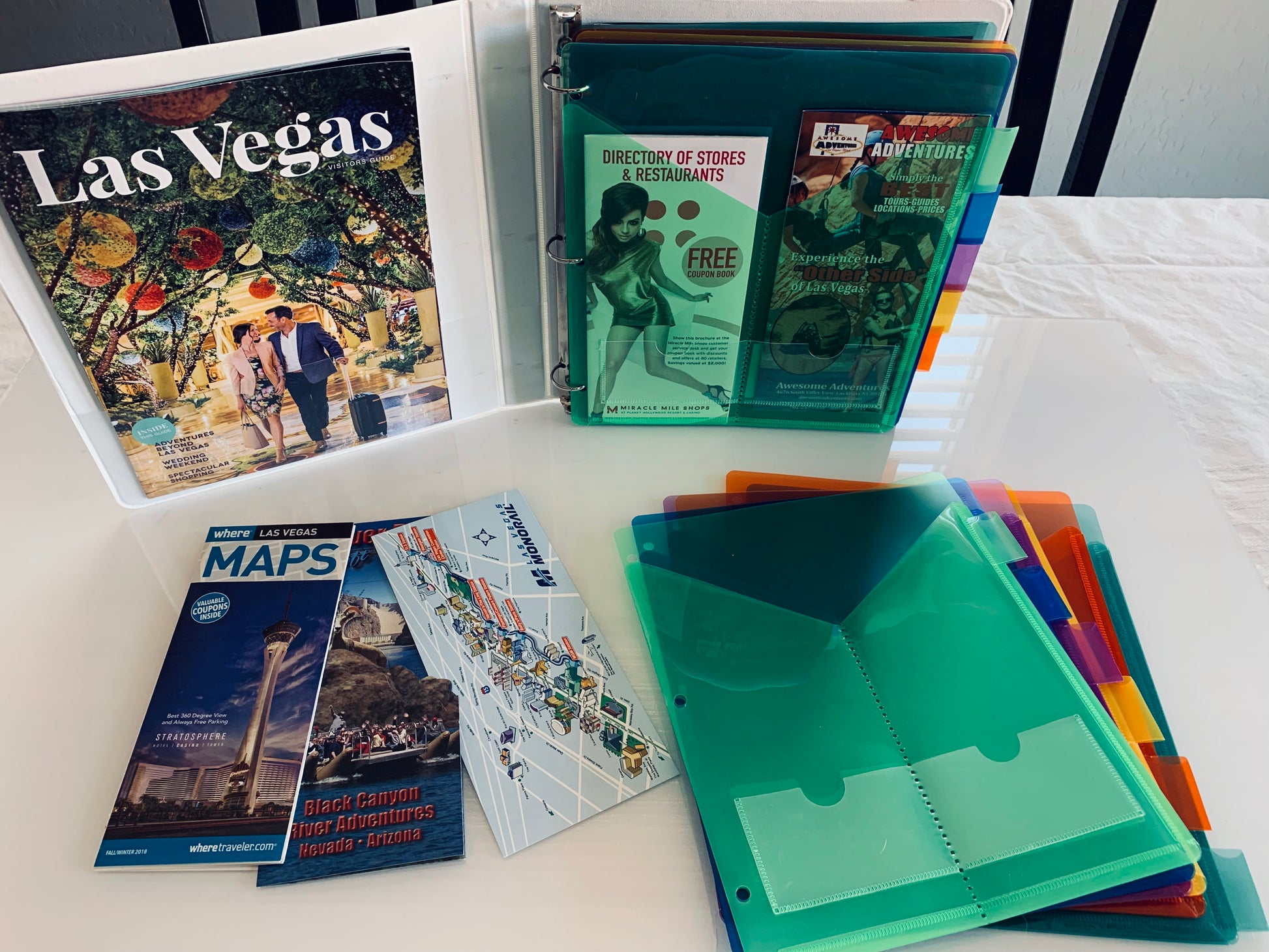 Brochure and Business Card Organizer, Office Supply,Plastic Brochure and Card Holder for a 3 Ring Binder, Organize Your Pamphlets and brochures