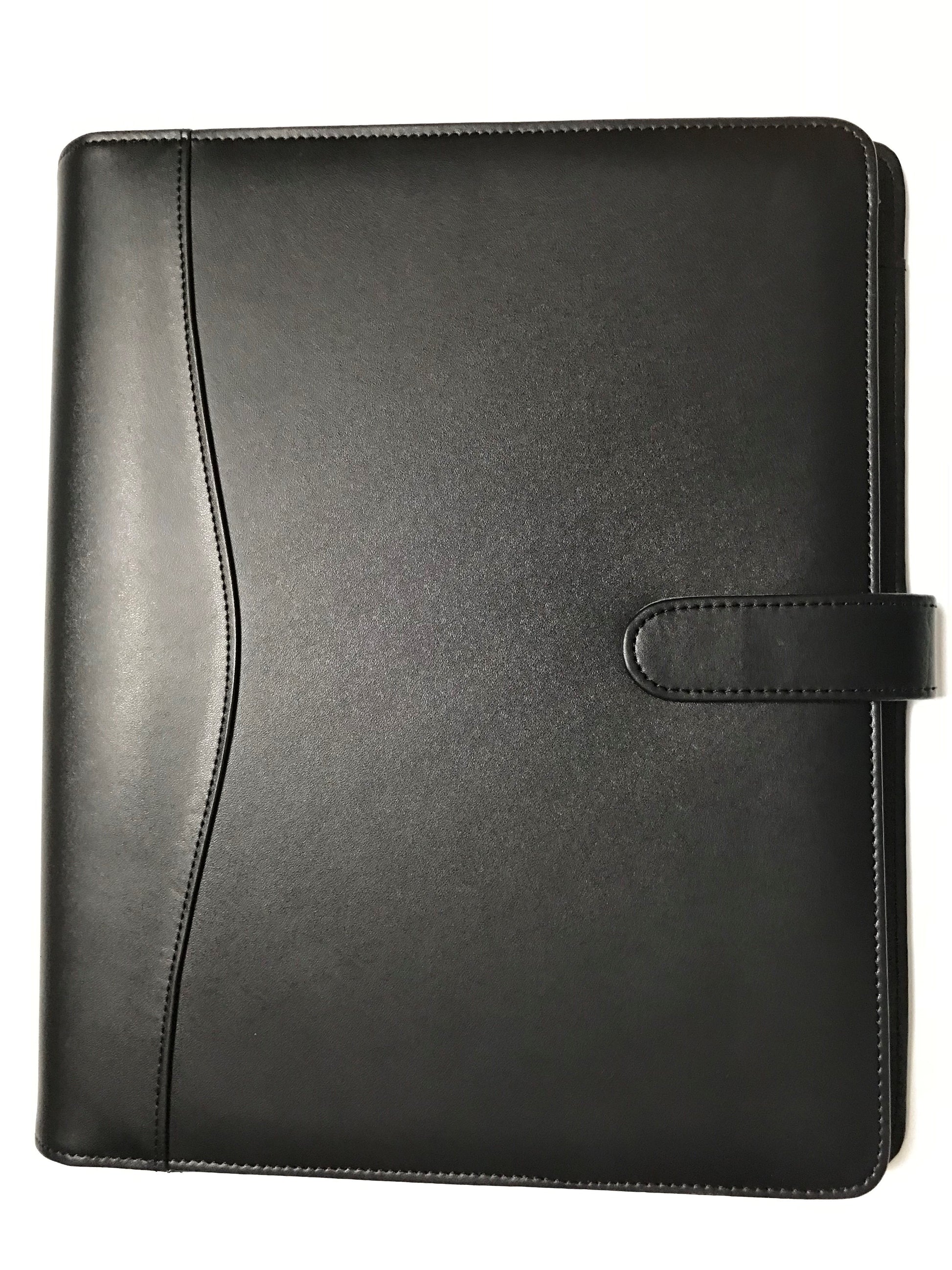 Padfolio/Resume Portfolio Folder - Interview/Legal Document Organizer & Business and Credit Card Holder - Letter Sized Writing Pad Holder - Handsome Faux Leather Matte Finish- Two Cell Phone Holders